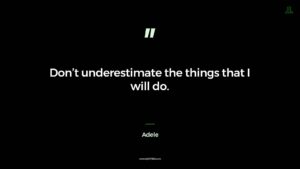Adele quote Dont Underestimate The Things