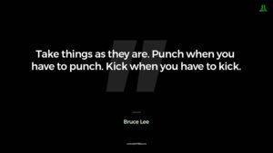 Punch when you have to punch. Kick when you have to kick.